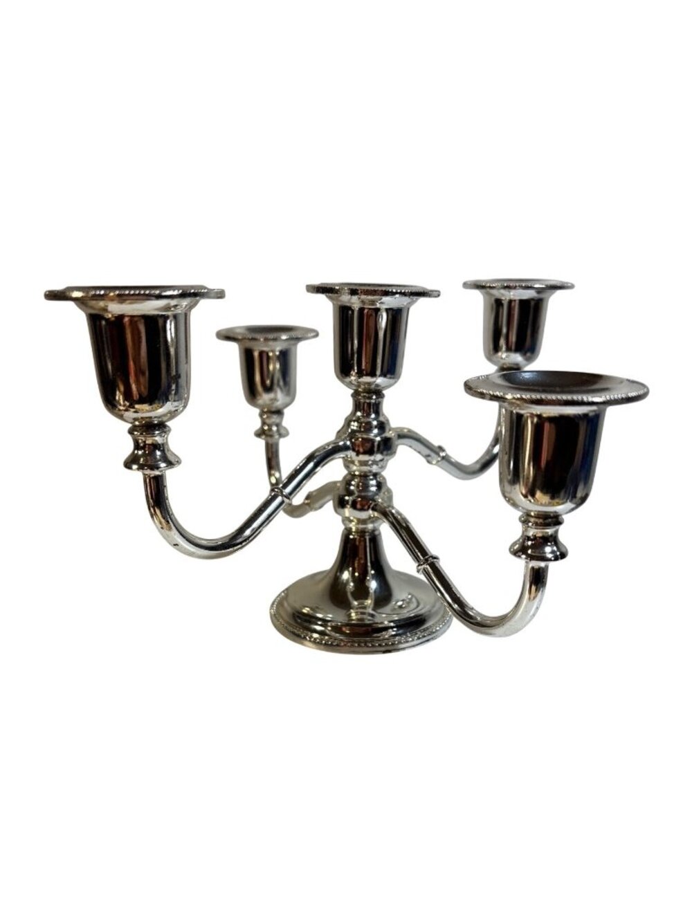 Silver Plated Candelabra Elegant Dining Centerpiece Vintage 5 Arm Heavy